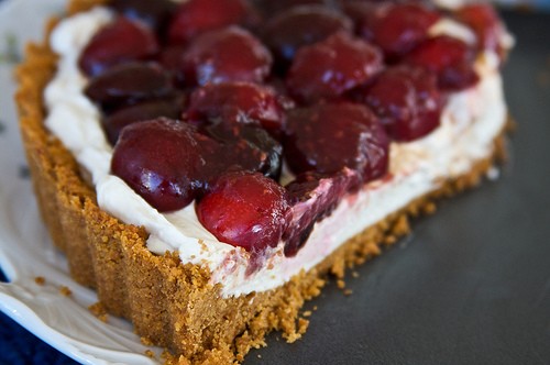 Sumtuous and healthy cherries used in tart